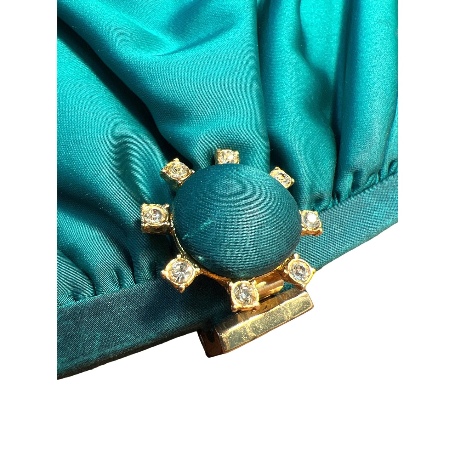 Vintage Ingber Emerald Green Clutch Old Hollywood Style Purse Ornated Clasp