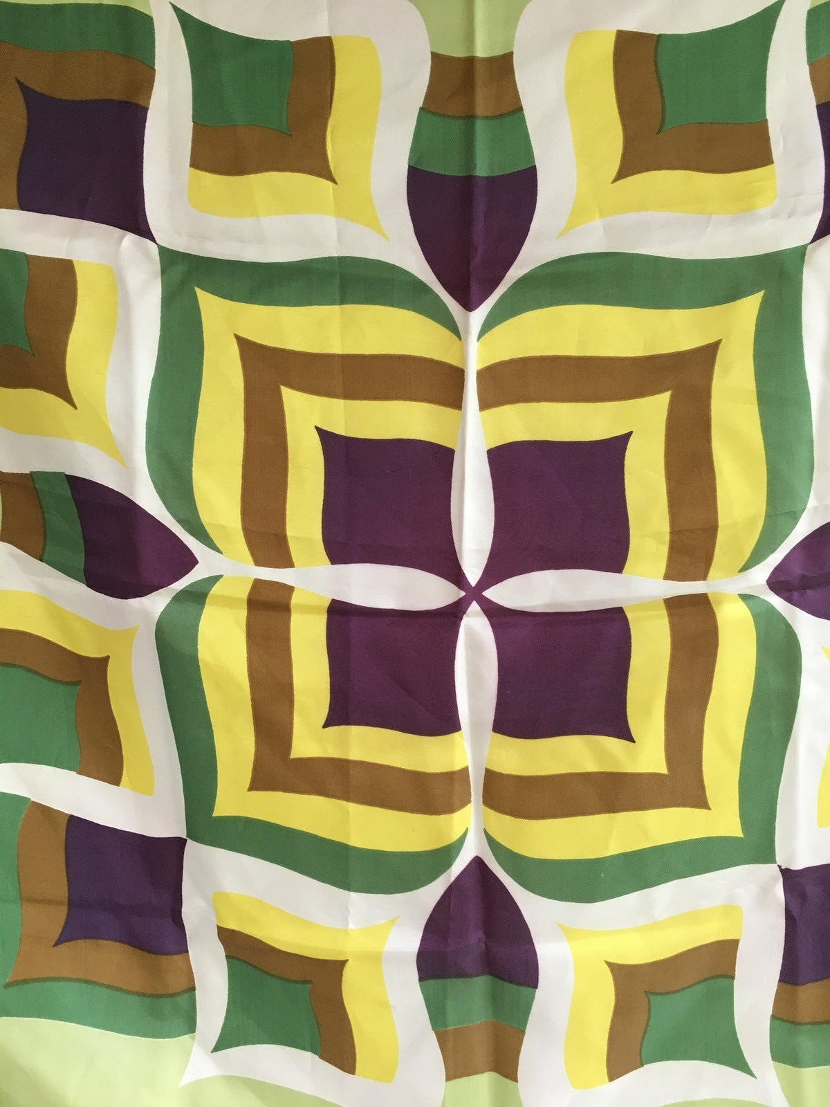 Psychedelic Pattern Green Yellow Vintage Accessories Made in Japan