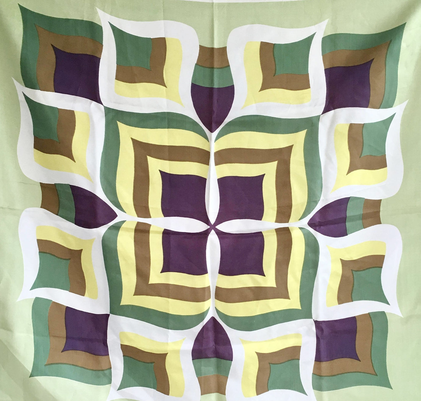 Psychedelic Pattern Green Yellow Vintage Accessories Made in Japan