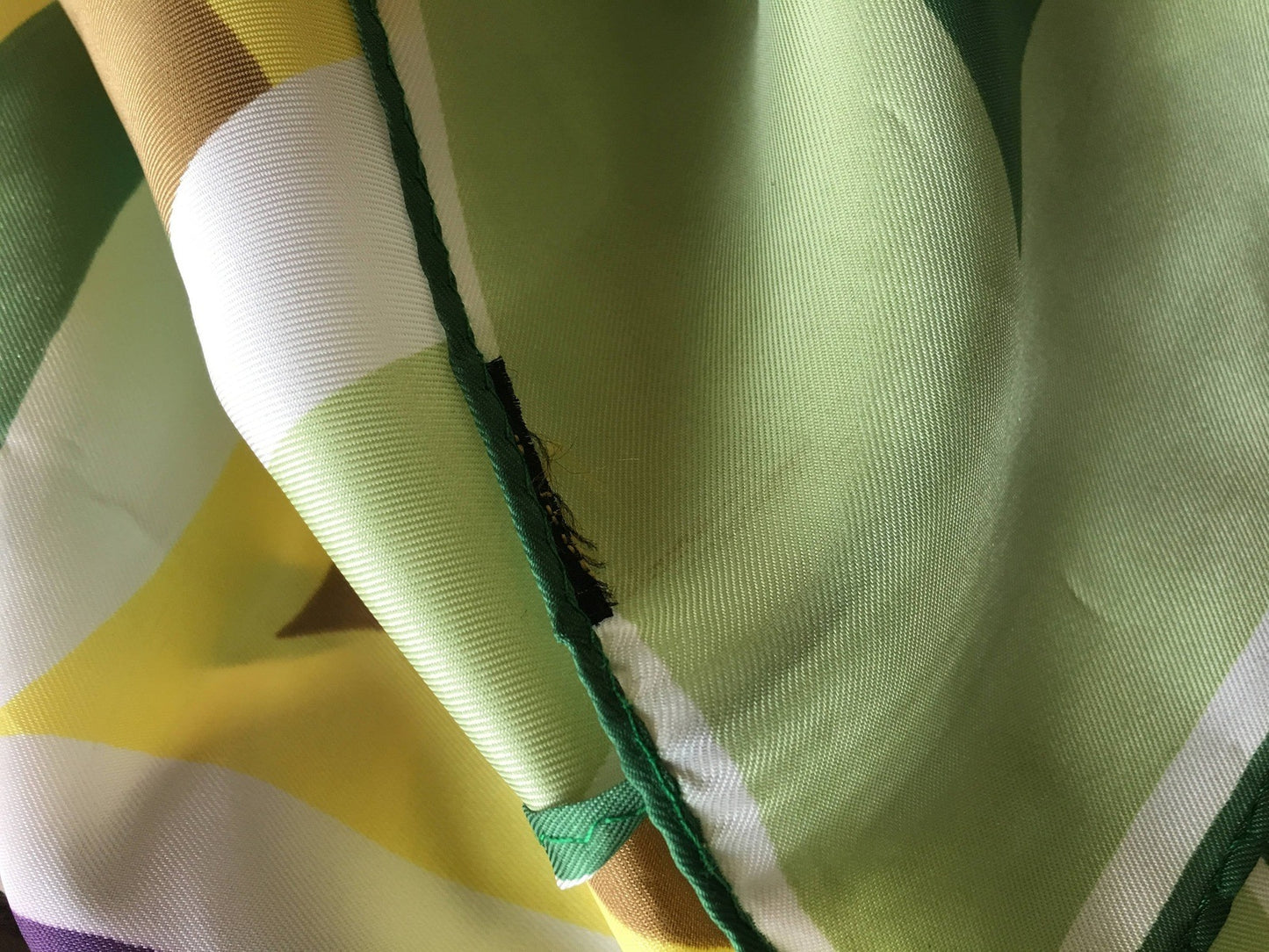Psychedelic Pattern Green Yellow Vintage Accessories Made in Japan