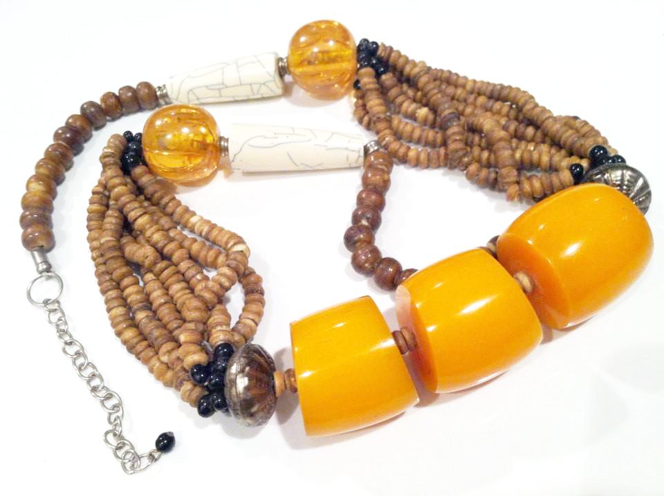 Fantastic Plastic Necklace Unique Handmade Vintage Jewelry
