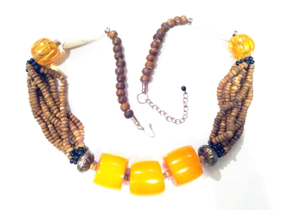 Fantastic Plastic Necklace Unique Handmade Vintage Jewelry