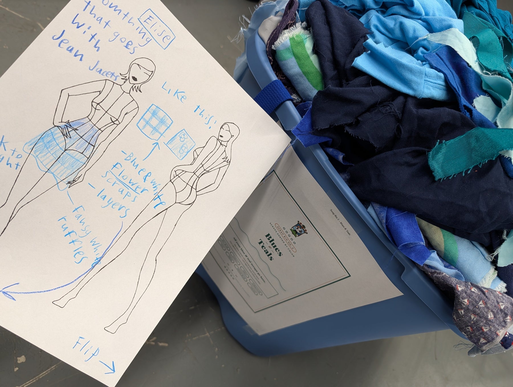The Bin Labeled "Blues and Teals"