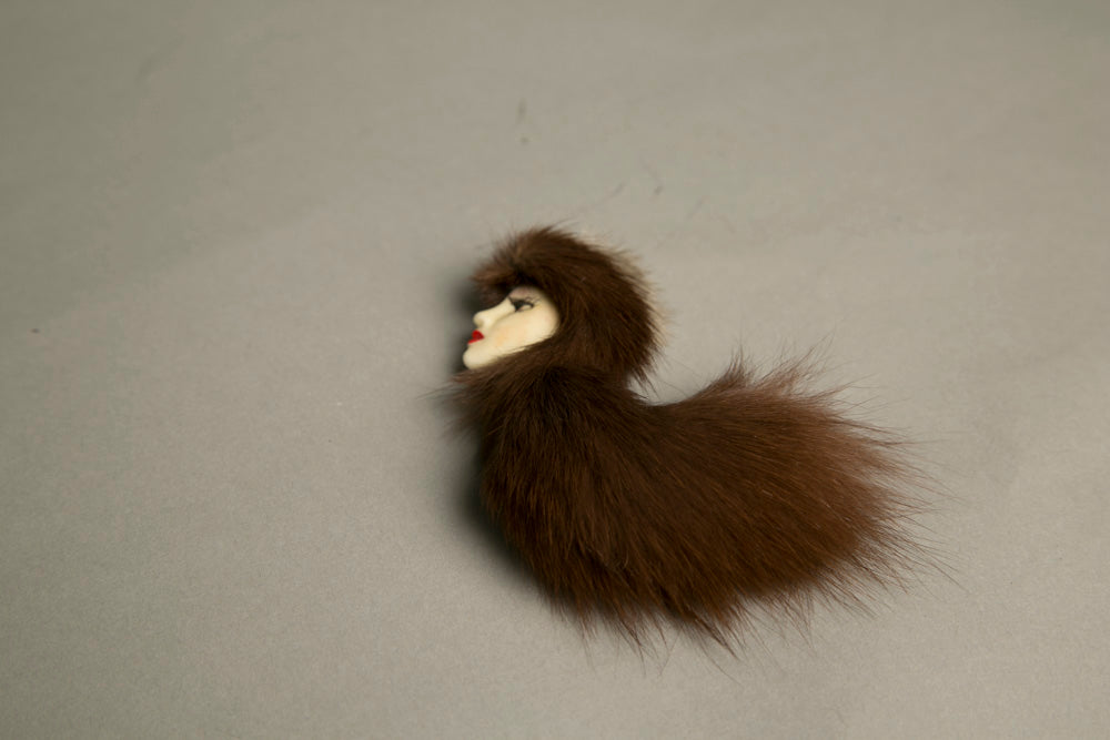 vintage fur face pin brooch jewelry