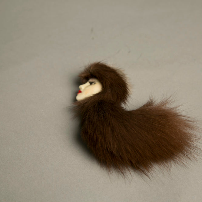 vintage fur face pin brooch jewelry