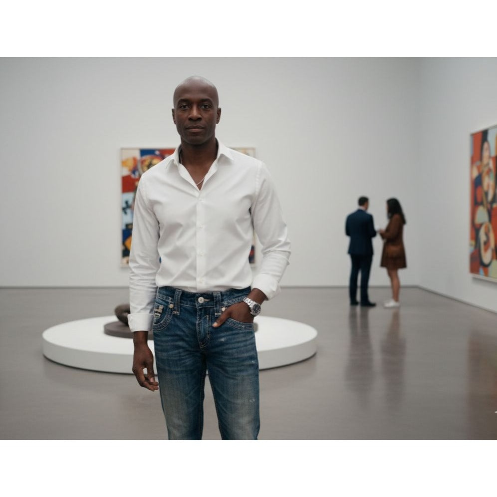 vintage clothes on black model