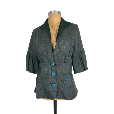 Samantha Treacy Green Blazer Jacket Authentic Vintage