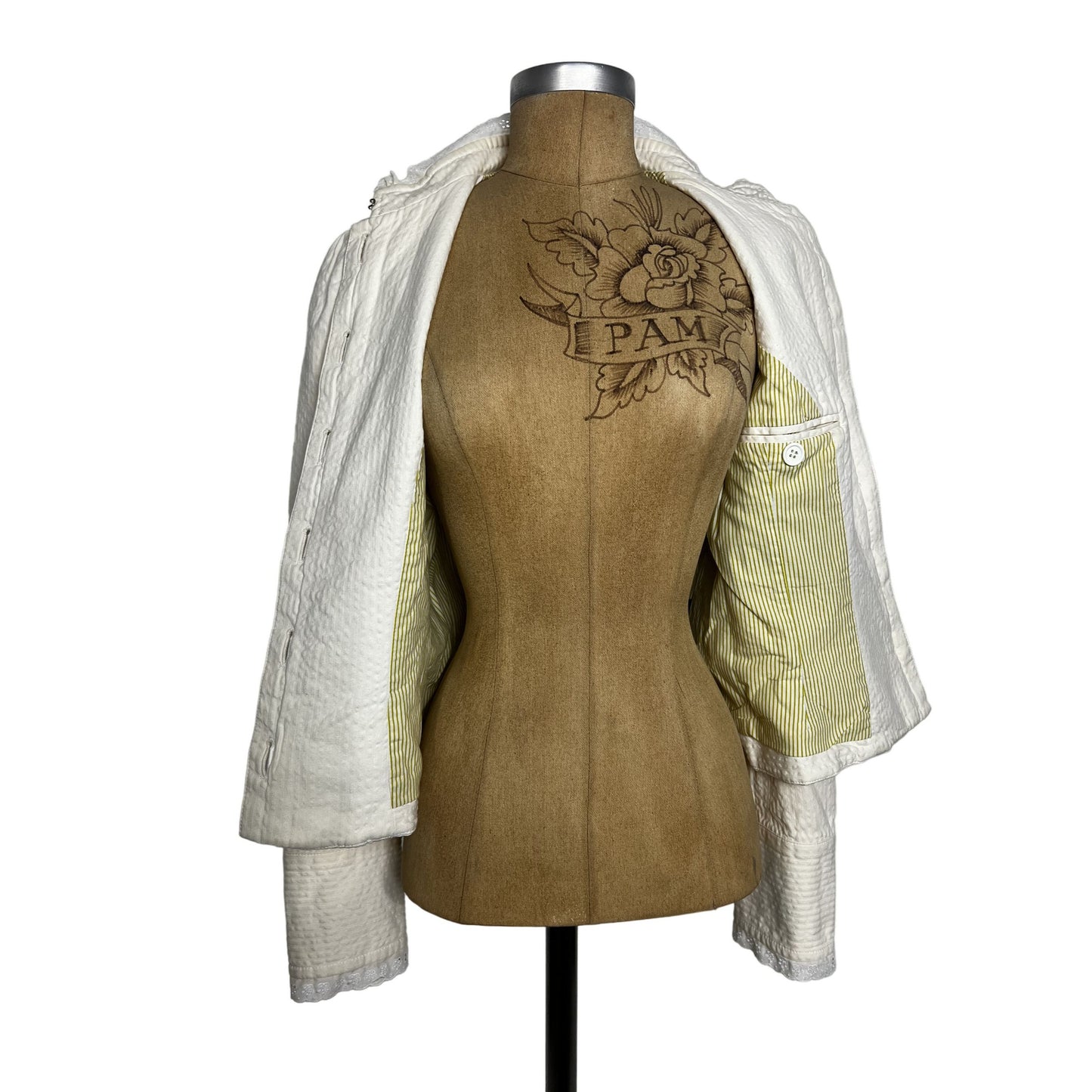 Marc Jacobs Women's Authentic Vintage White Blazer Top Jacket
