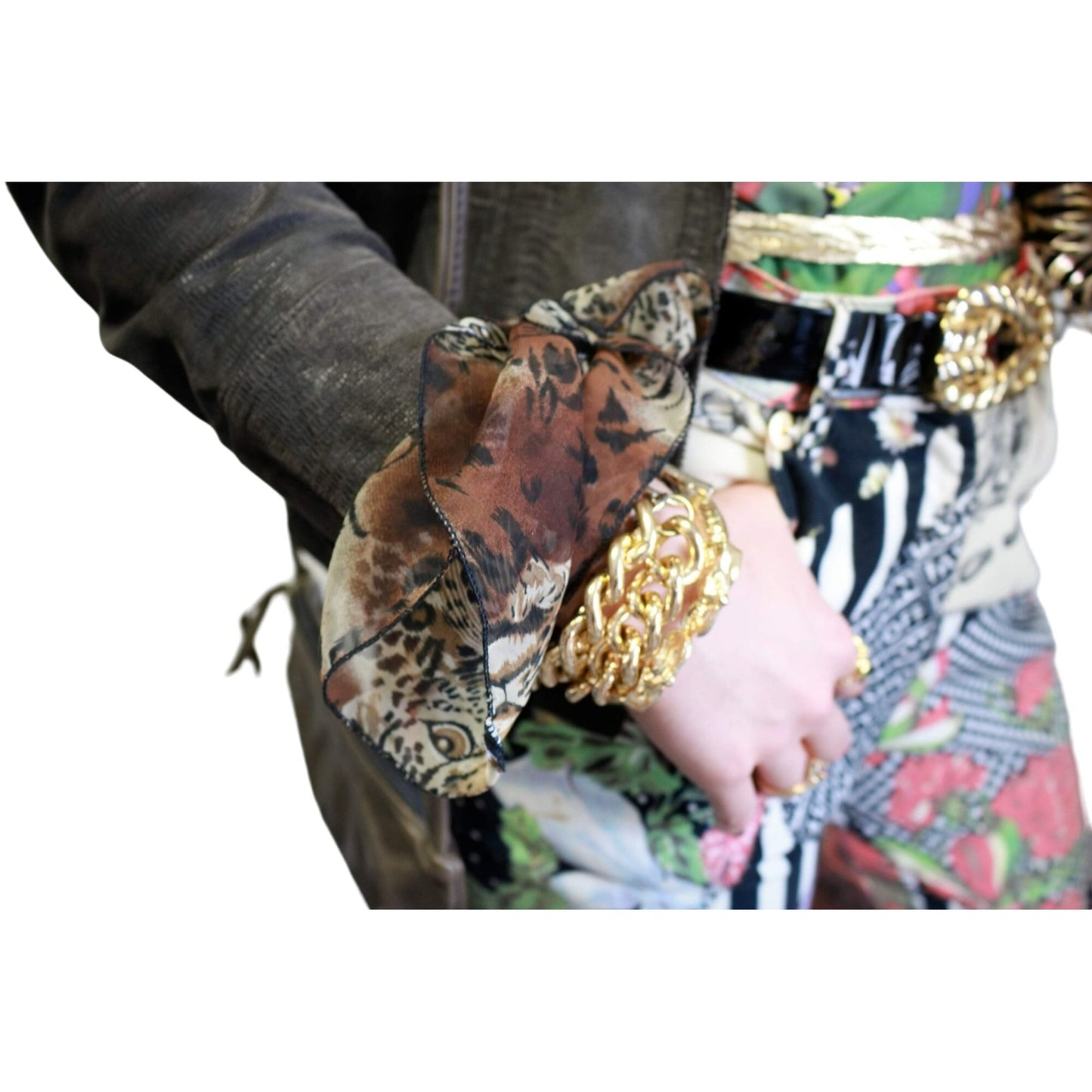 Vintage Moschino Floral Patchwork Pant Trousers Logo Design Pants