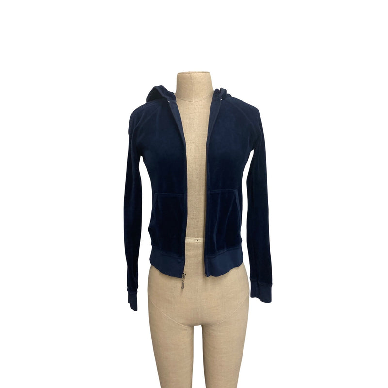 Vintage Juicy Couture Womens Velour Zip-Up Hoodie Jacket M