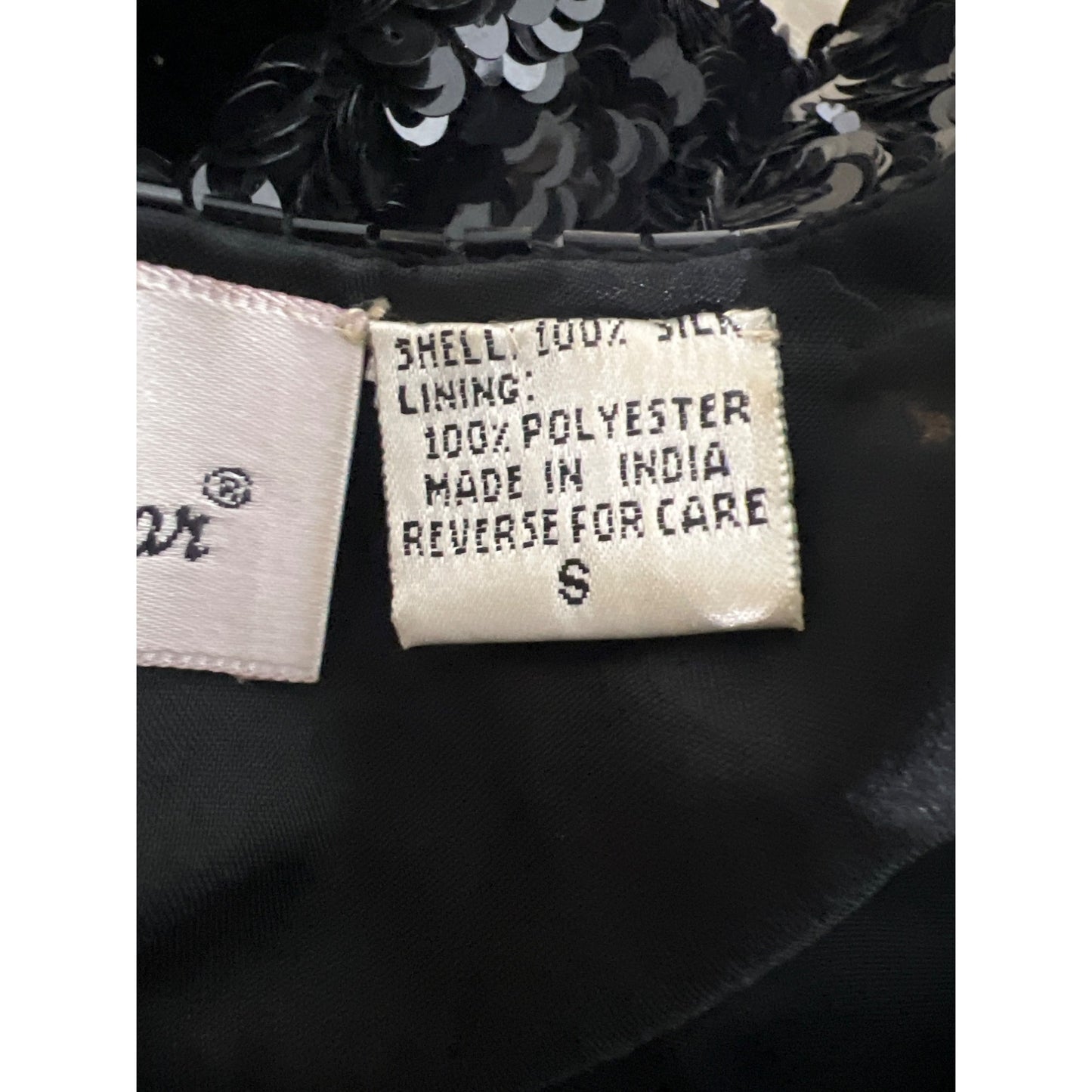 Laurence Kazar New York Vintage Top Heavily Beaded Black Silk Jacket S