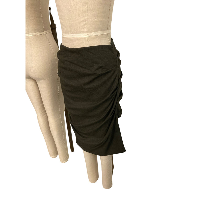 Nicole Miller Collection Black Ruched Pencil Skirt Size 8