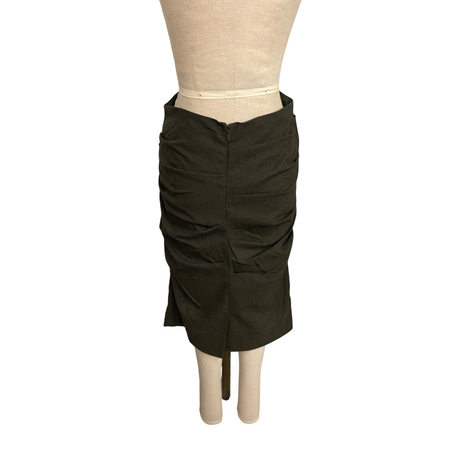Nicole Miller Collection Black Ruched Pencil Skirt Size 8
