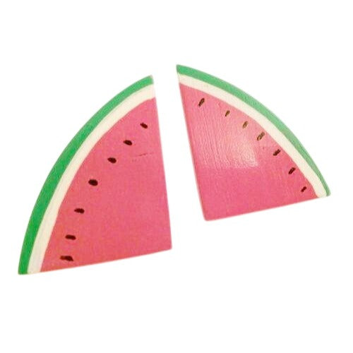 Vintage Y2K Jewelry Whimsical Watermelon Clip-on Earrings Pink Green Figural Fruit, Sustainable Fashion Education Fundraiser