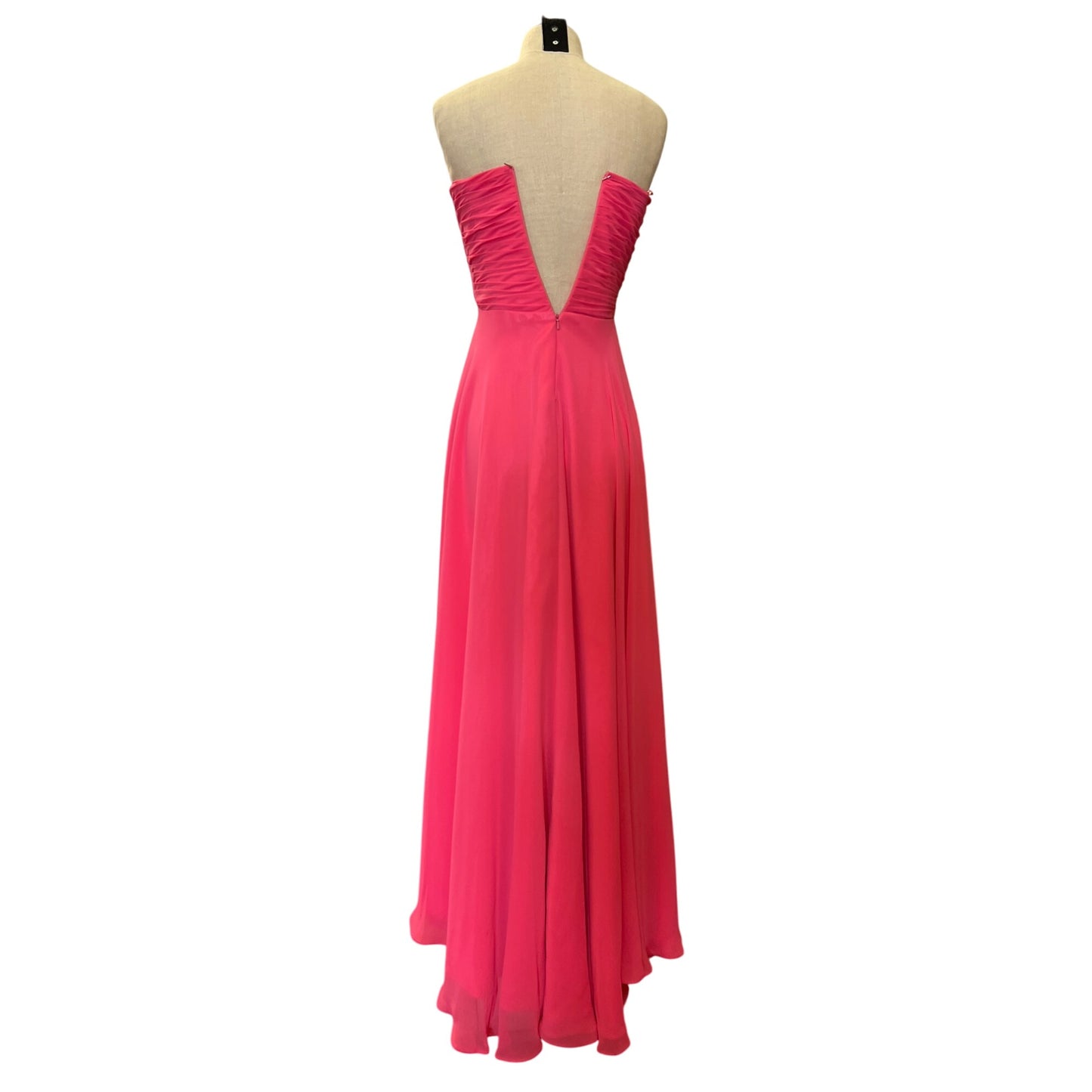 Vintage The Cool Collection Strapless Pink Dress Ruched Big Sparkling Rhinestone Embellishments Flowy Long Skirt Elegant Formal Homecoming