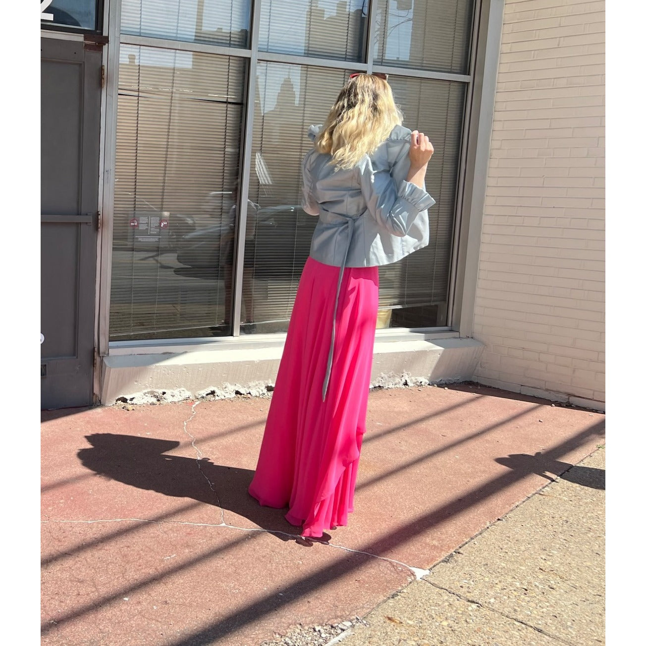 Vintage The Cool Collection Strapless Pink Dress Ruched Big Sparkling Rhinestone Embellishments Flowy Long Skirt Elegant Formal Homecoming