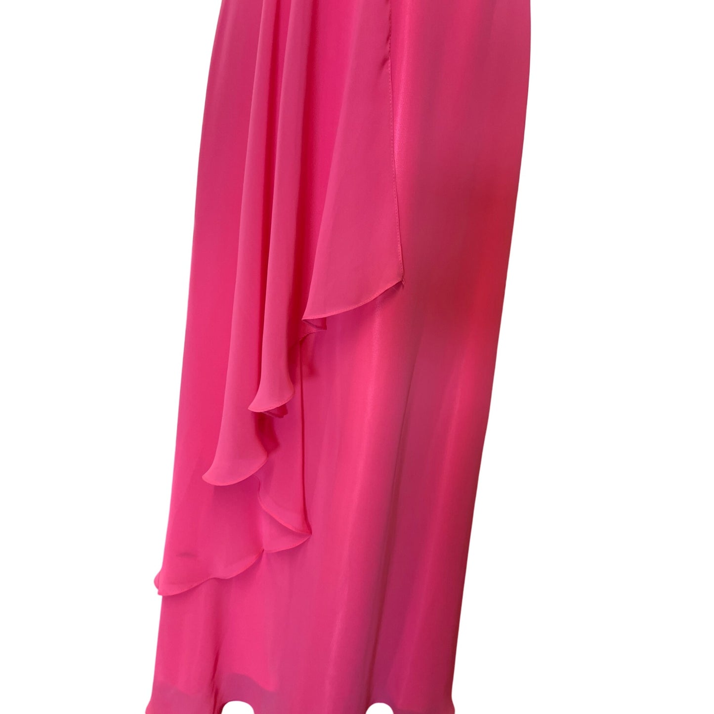 Vintage The Cool Collection Strapless Pink Dress Ruched Big Sparkling Rhinestone Embellishments Flowy Long Skirt Elegant Formal Homecoming