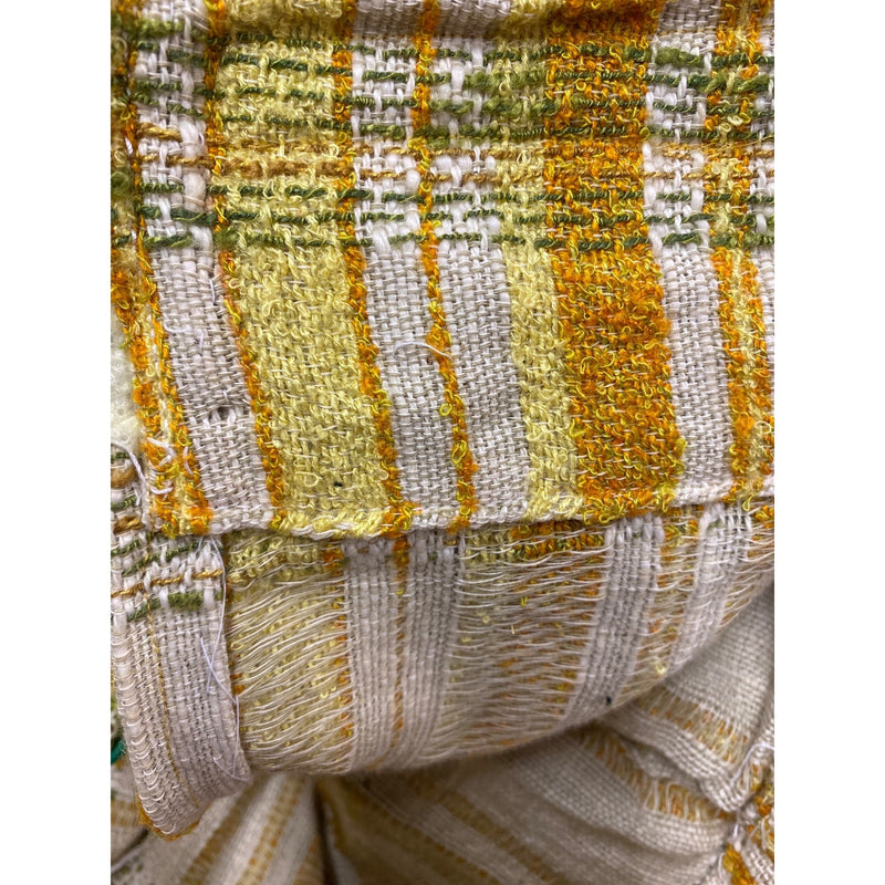 LUXBOHEME Handmade Upcycled Vintage Maxi Skirt With Yellow Polka Dot Big Pocket Lace Accents, Fundraiser for Sustainable Fashion Education