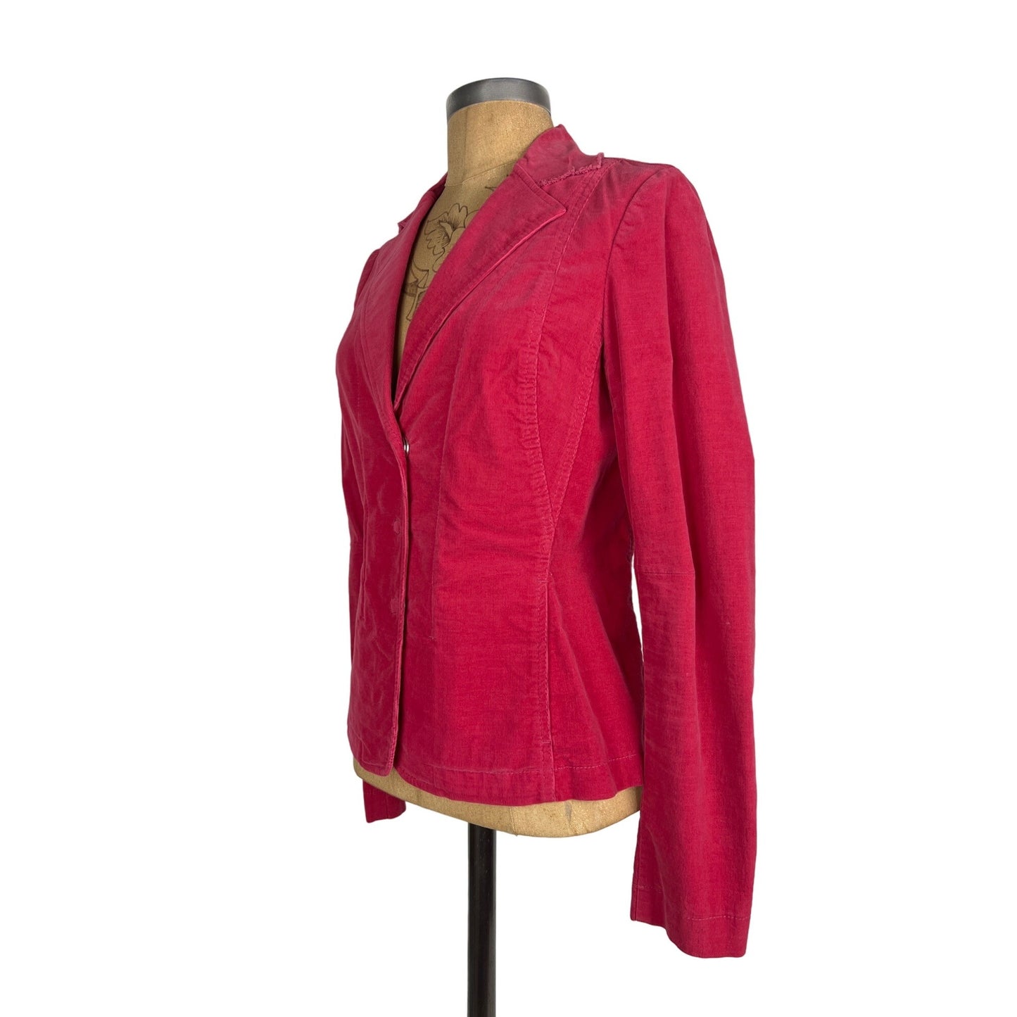 Tom K Nguyen Dusty Pink Red Rose Blazer Jacket Authentic Vintage Nordstrom Top