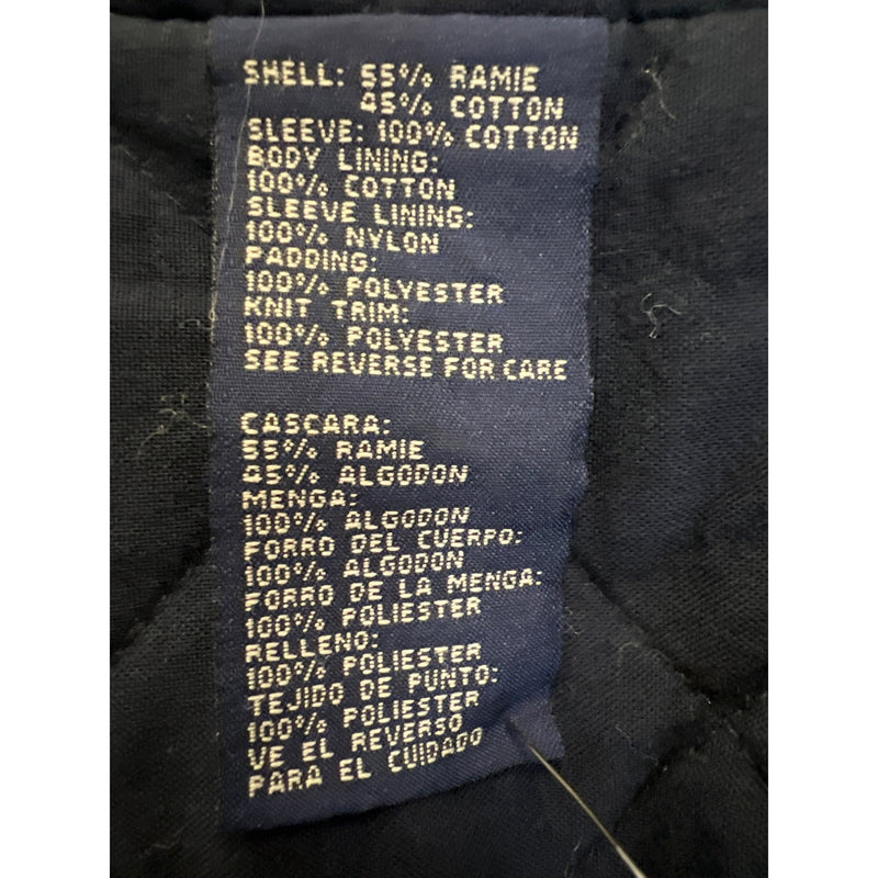 Faded Glory Boys Denim Bomber Varsity Jacket L Authentic Outerwear 1972 Green Sleeves