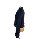 Marc Jacobs Authentic Vintage Wool Jacket Women's Navy and Red Trim Buttoned Blazer Top Nordstrom