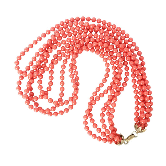 Red Torsade Necklace Vintage Plastic Jewelry