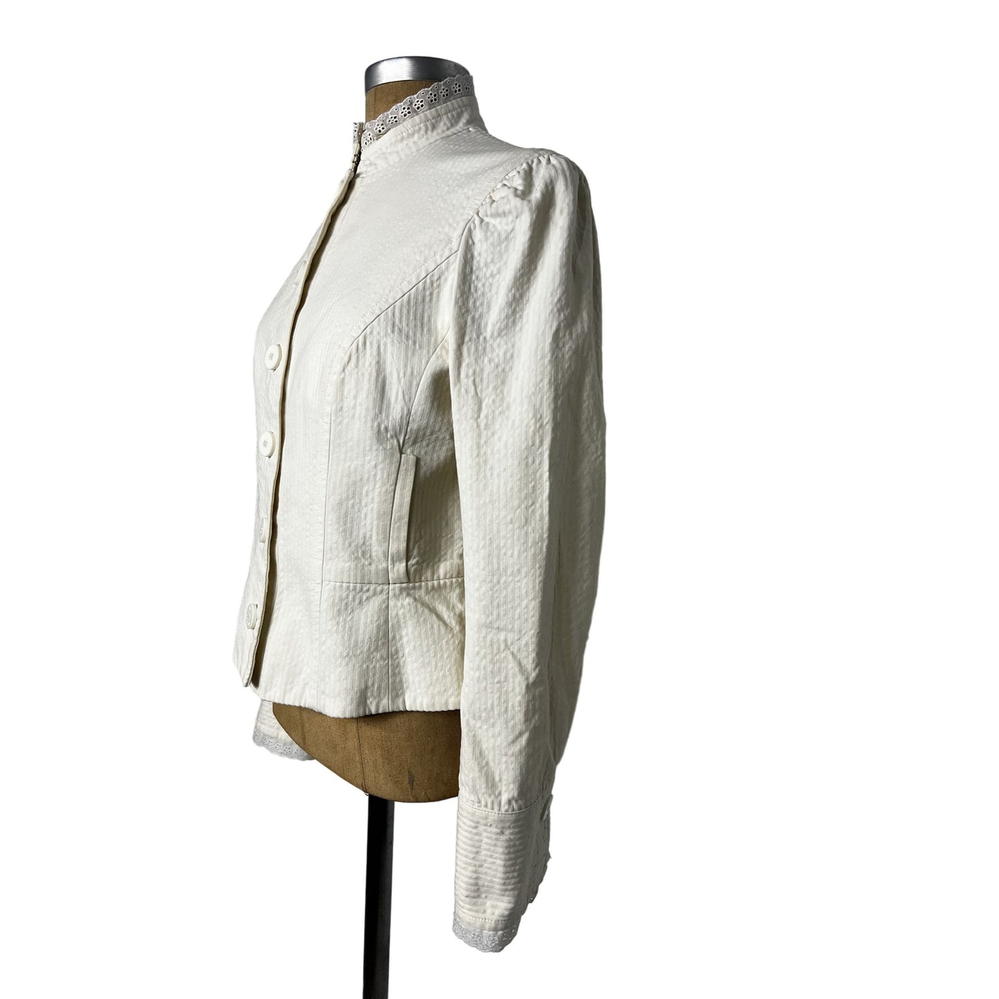 Marc Jacobs Women's Authentic Vintage White Blazer Top Jacket