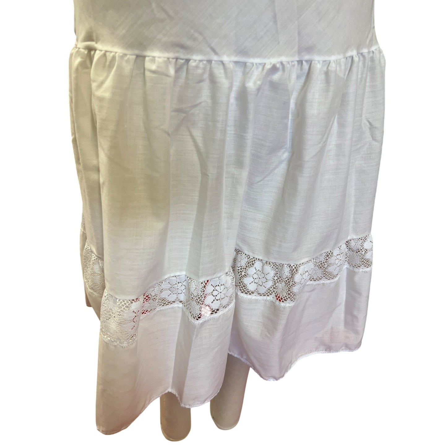 Vintage Wonder Maid Skirt Union Made Lingerie White Half Slip With Lace Trim Elastic Waist