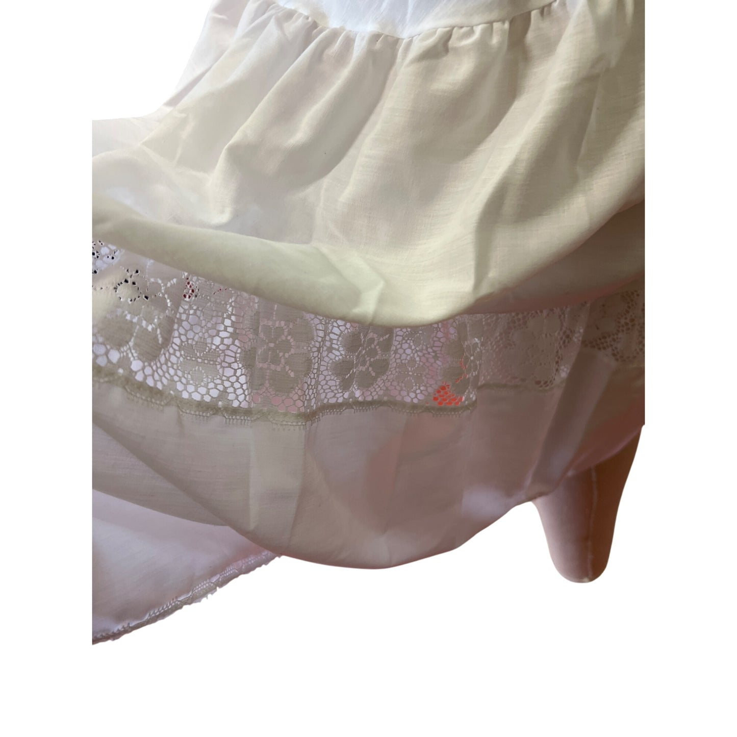 Vintage Wonder Maid Skirt Union Made Lingerie White Half Slip With Lace Trim Elastic Waist