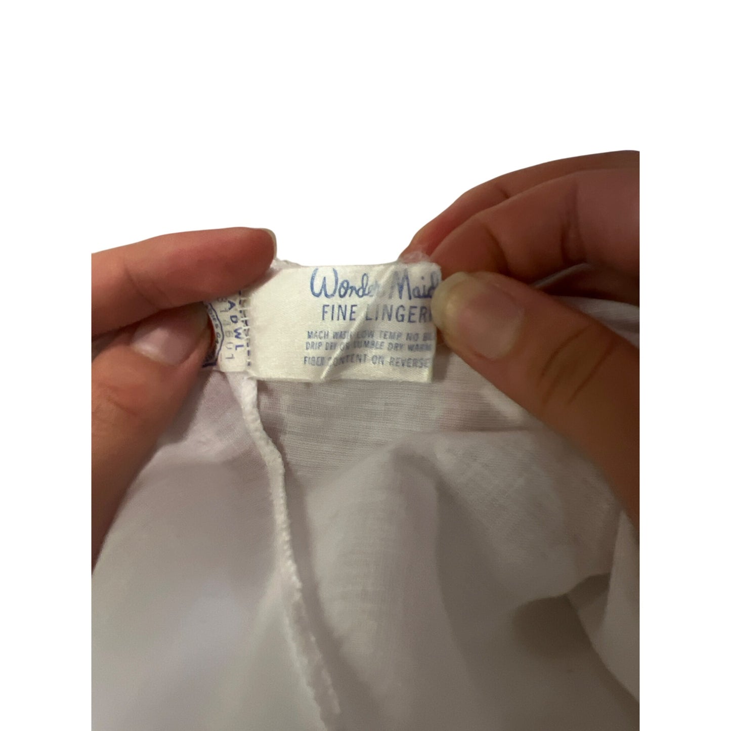 Vintage Wonder Maid Skirt Union Made Lingerie White Half Slip With Lace Trim Elastic Waist