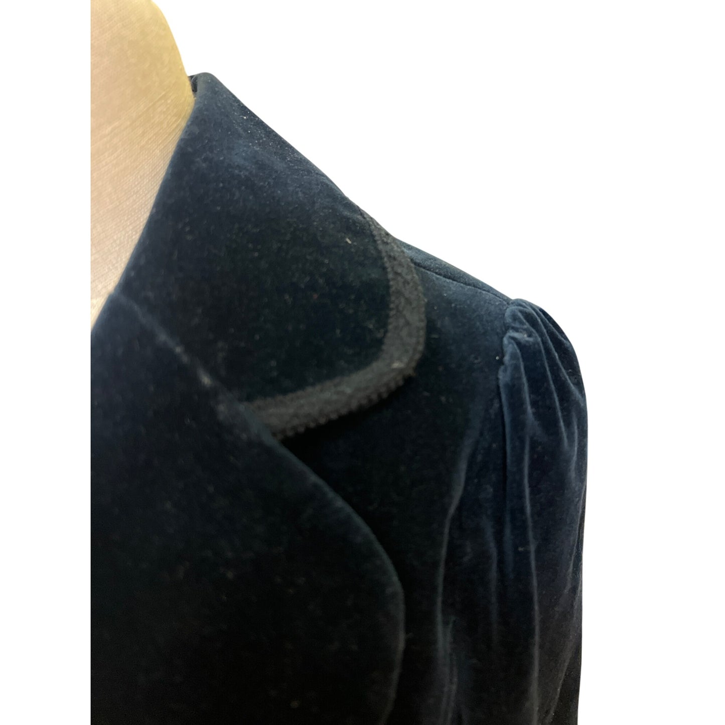 Vintage Bloomsbury London Black Velvet Jacket Feminine Fit Coat