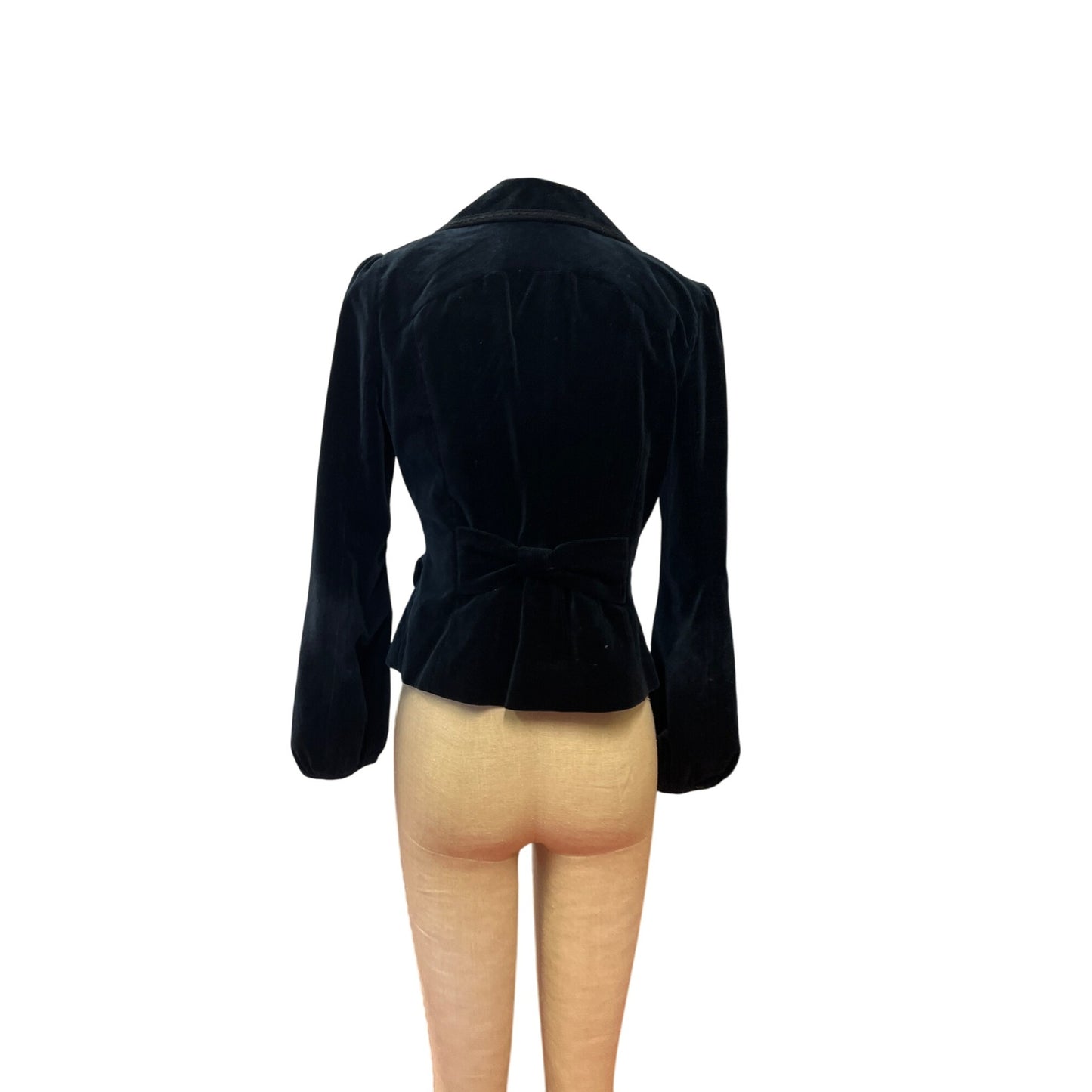 Vintage Bloomsbury London Black Velvet Jacket Feminine Fit Coat