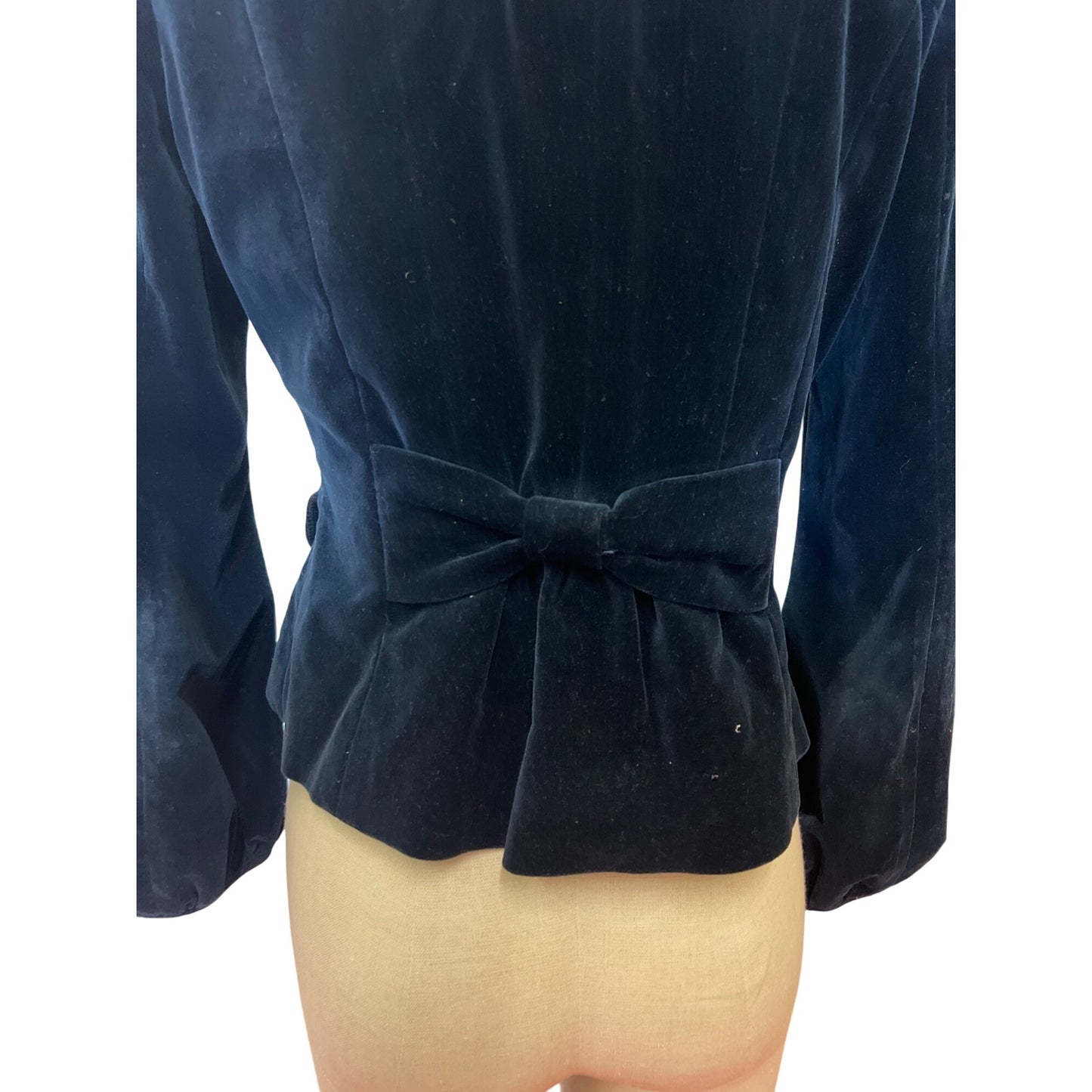 Vintage Bloomsbury London Black Velvet Jacket Feminine Fit Coat