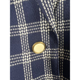 Country Suburbans Navy Blue White Plaid Blazer Authentic Vintage Oversized Jacket