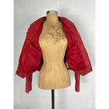 Pioneer Wear Women's Red Suede Leather Jacket Fringed Top Tassels Vintage Authentic