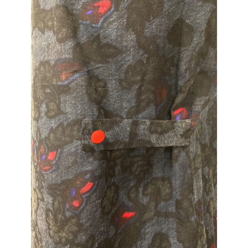 Vintage Sleeveless Floral Patterned Blue and Red Long Dress, Fundraiser for Sustainable Fashion Education Programs