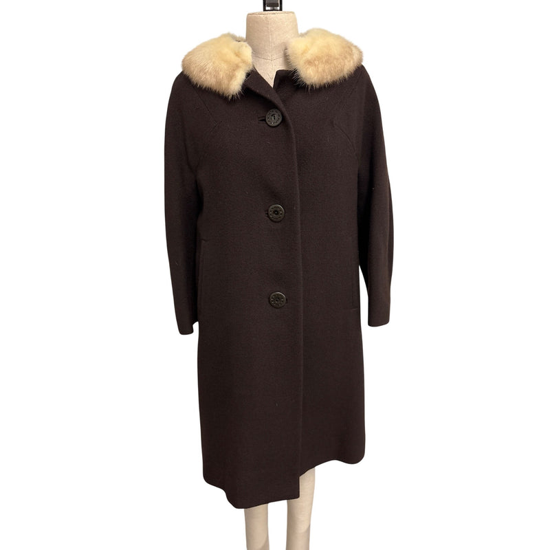 Vintage Shagmoor Wool Coat Fur Collar