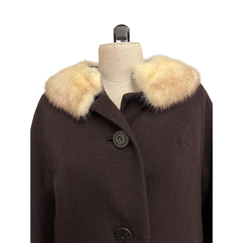 Vintage Shagmoor Wool Coat Fur Collar