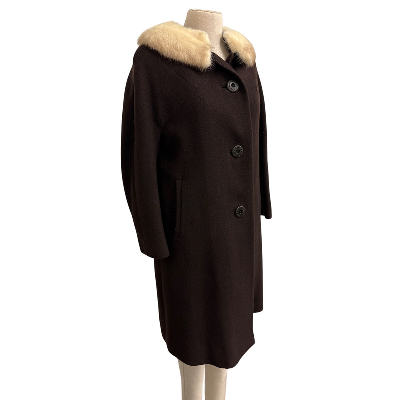 Vintage Shagmoor Wool Coat Fur Collar