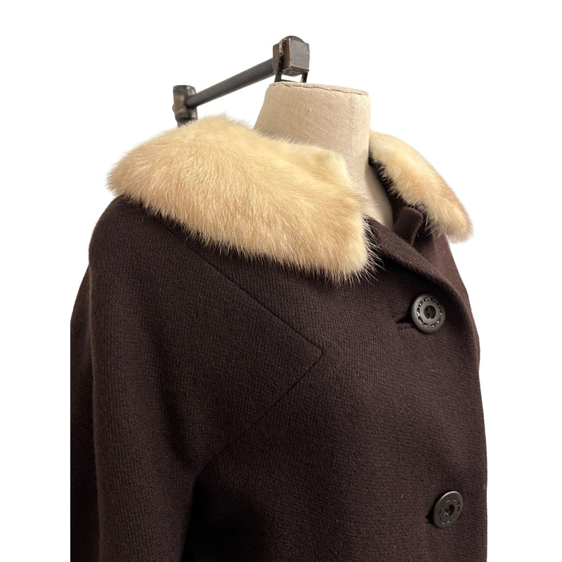 Vintage Shagmoor Wool Coat Fur Collar