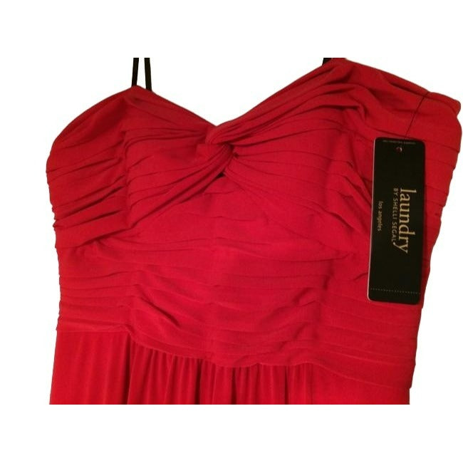 Laundry By Shelli Segal Red Hot Strapless Formal Long Dress