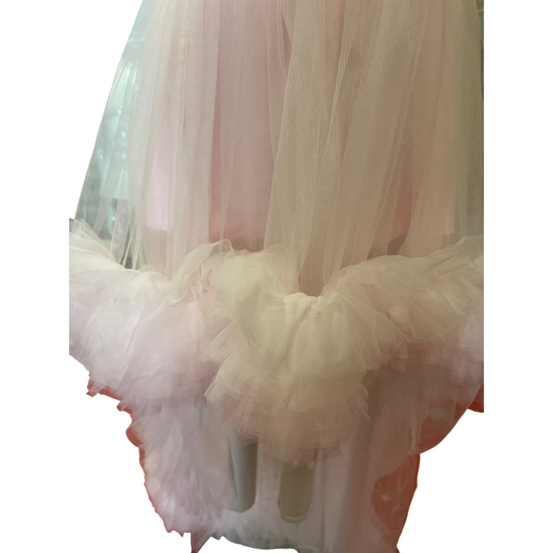 Incredible Oh So Darling Ruffled Tulle High-Low Dress With Train In Soft Pink