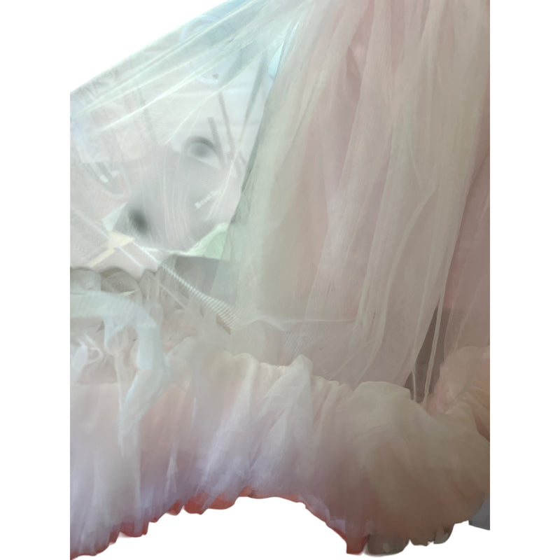Incredible Oh So Darling Ruffled Tulle High-Low Dress With Train In Soft Pink