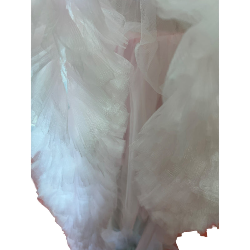 Incredible Oh So Darling Ruffled Tulle High-Low Dress With Train In Soft Pink