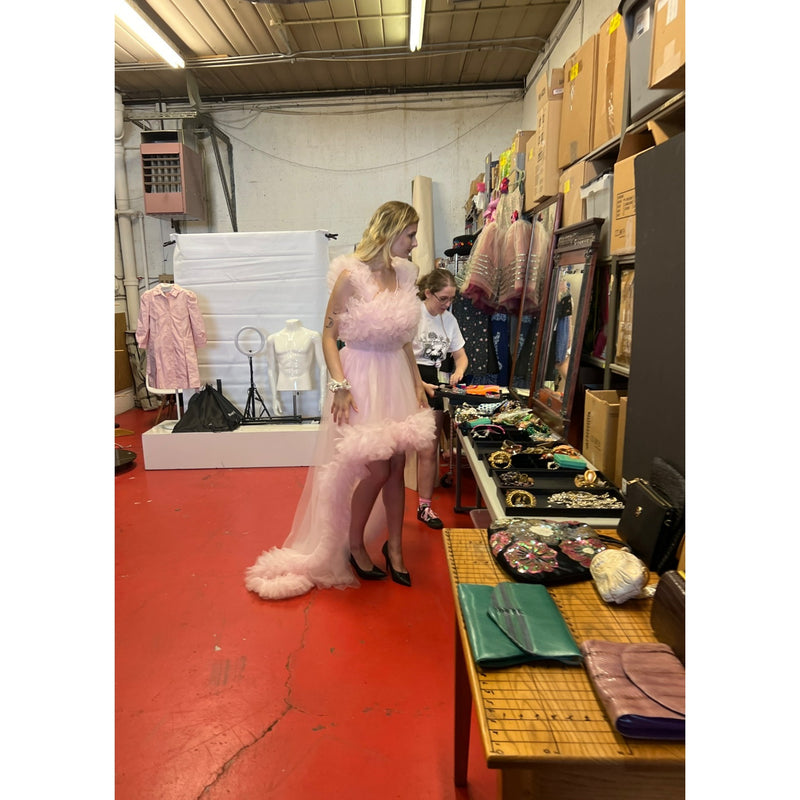 Incredible Oh So Darling Ruffled Tulle High-Low Dress With Train In Soft Pink