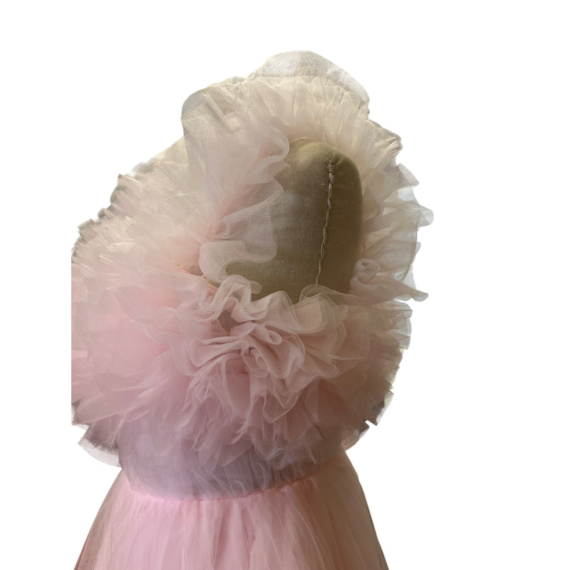 Incredible Oh So Darling Ruffled Tulle High-Low Dress With Train In Soft Pink
