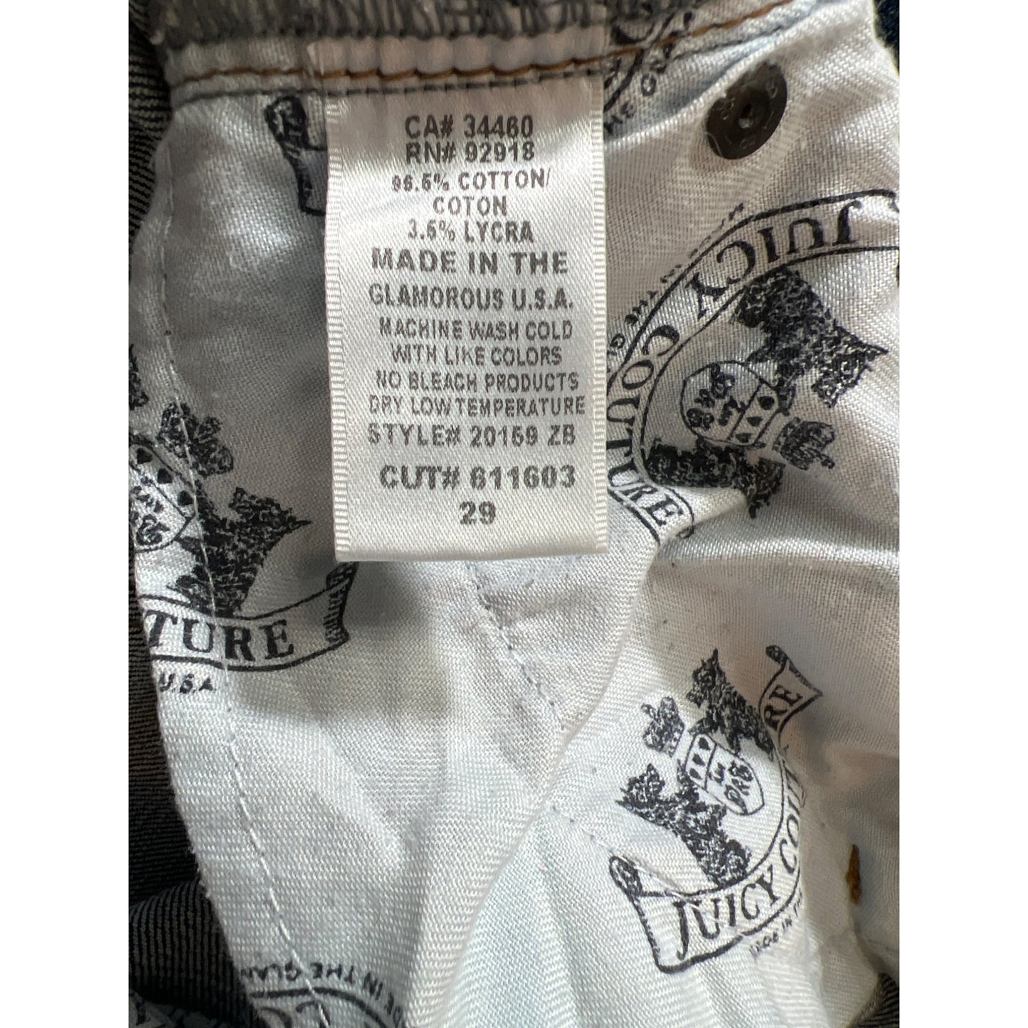 Vintage Juicy Couture Jeans Denim Pants 29