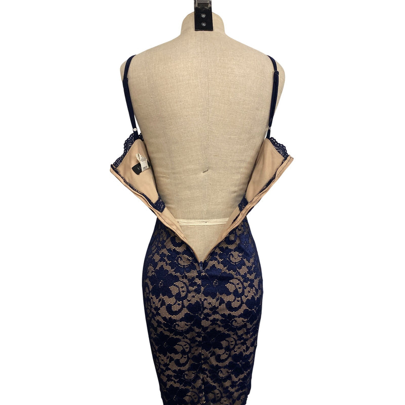 B. Darlin Womens Lace Bodycon Dress Size 5/6 Navy & Nude — TALKING FASHION