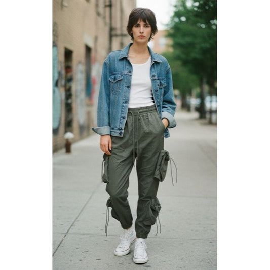 Boohoo Womens Drawstring Cargo Pants With Ruched Details Size 6