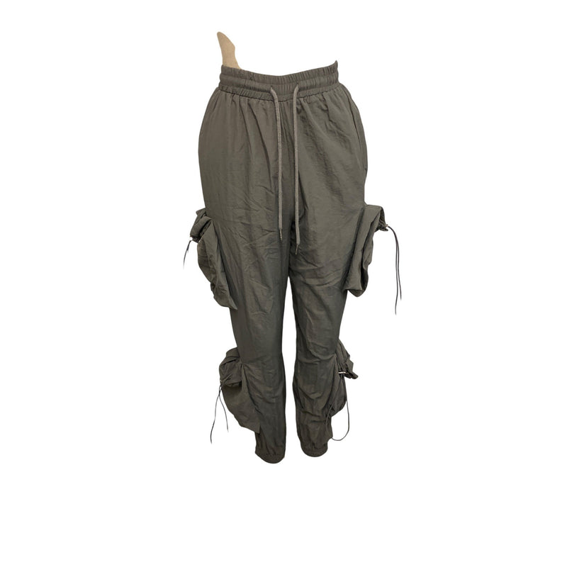 Boohoo Womens Drawstring Cargo Pants With Ruched Details Size 6